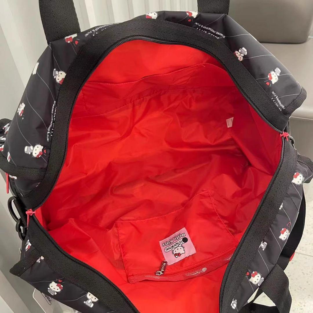 レスポートサック ハローキテ ブラック リボン結び ボストンバッグ 2点