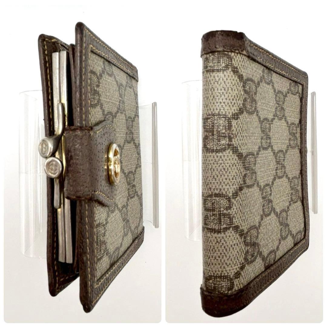 GUCCI オールドグッチ GG柄 がま口二つ折り財布 PVC ヴィンテージ