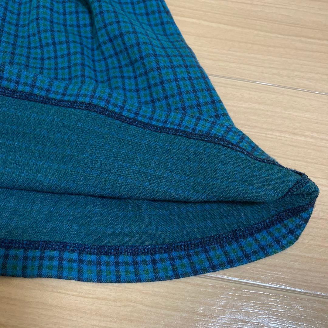 familia ファミリア 美品 ワンピース テリア 青 チェック 100cm