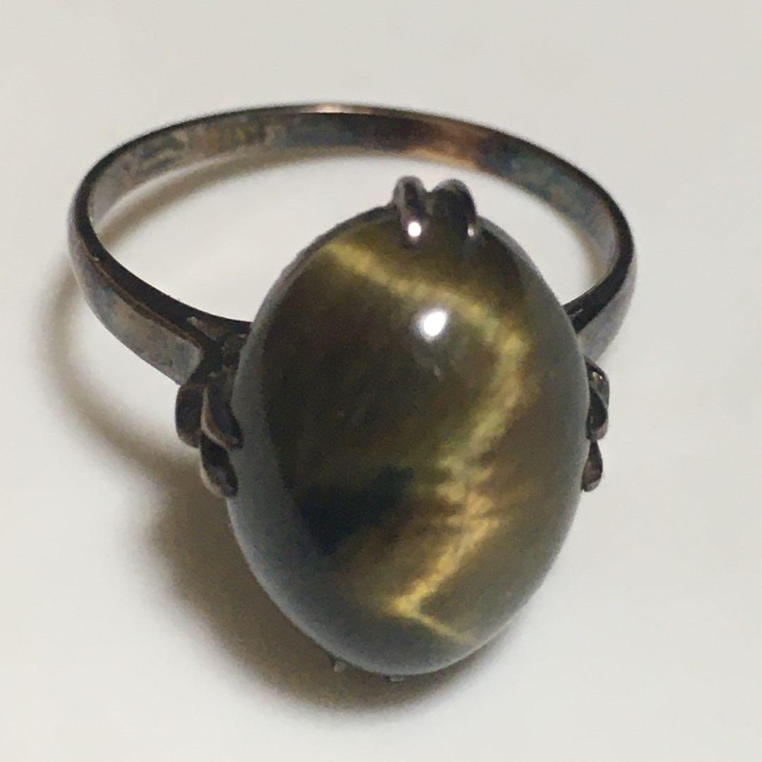 天然石リング　タイガーアイリング　K18 刻印あり タイガーアイ リング 指輪 アレルギー対応 サージカルステンレス 開運