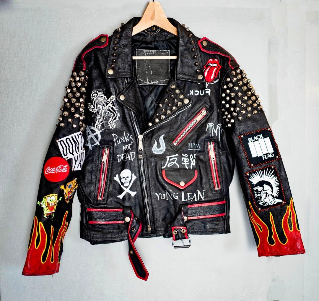 鋲ジャン カスタムライダース 激レア ビンテージ レザージャケット