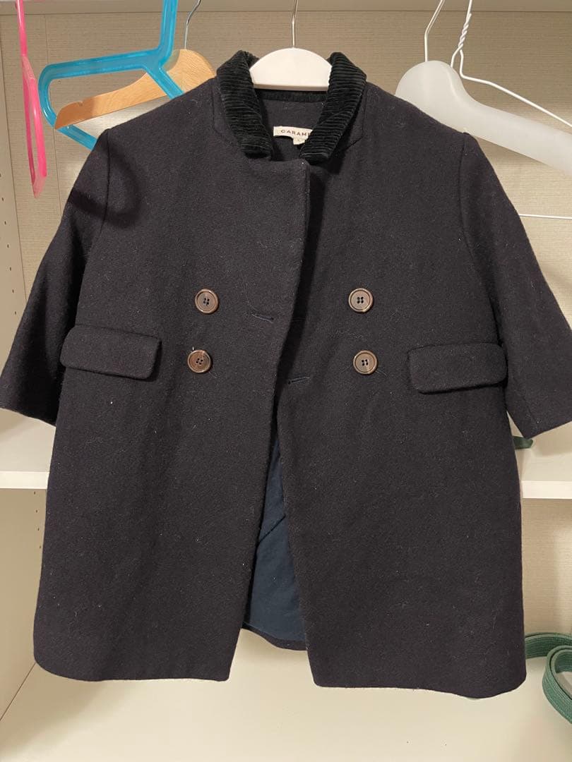 CARAMEL ウールコート 100-120 紺色 美品 英国ブランド 65031491-co3.jpg