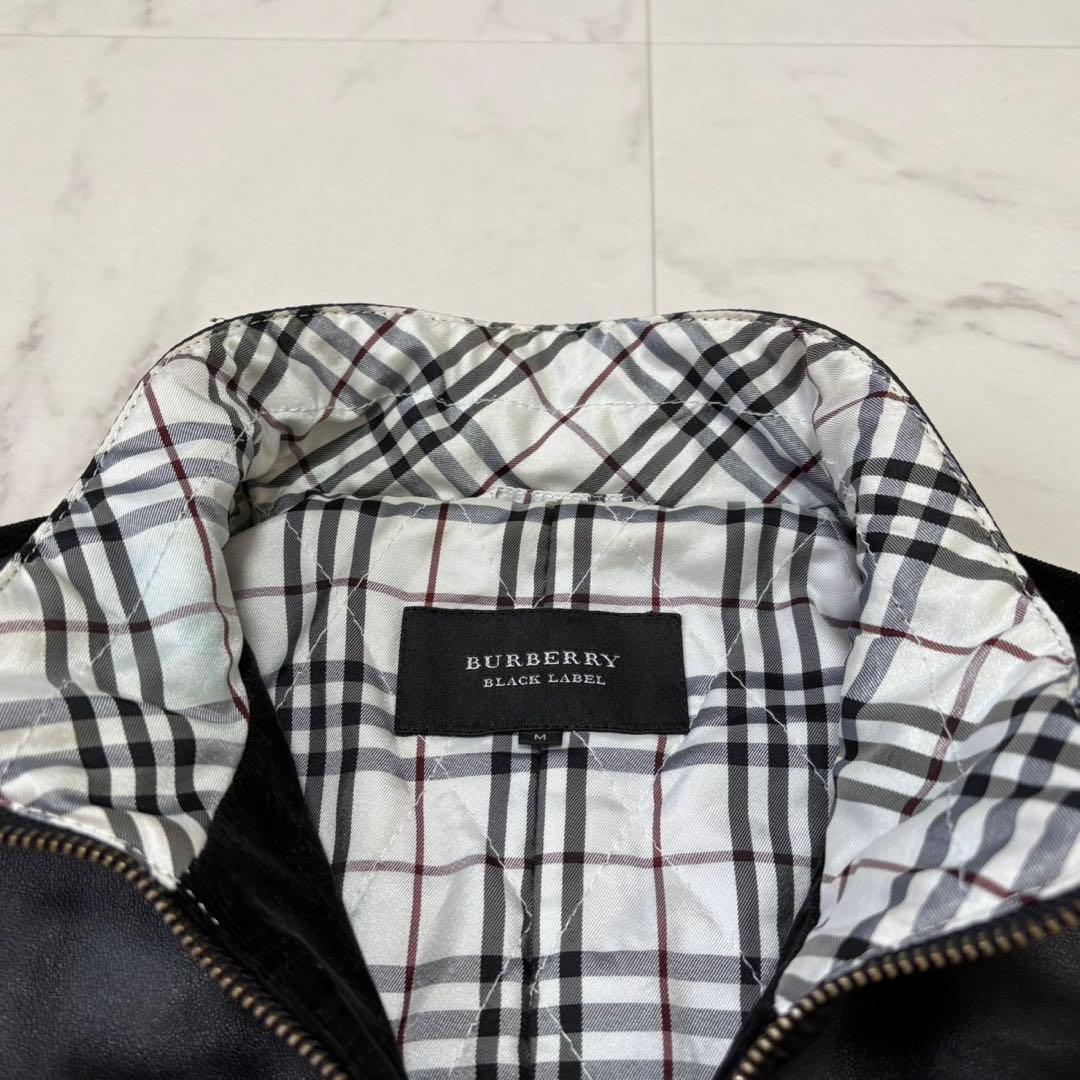 美品】バーバリーブラックレーベル レザージャケット コーデュロイ