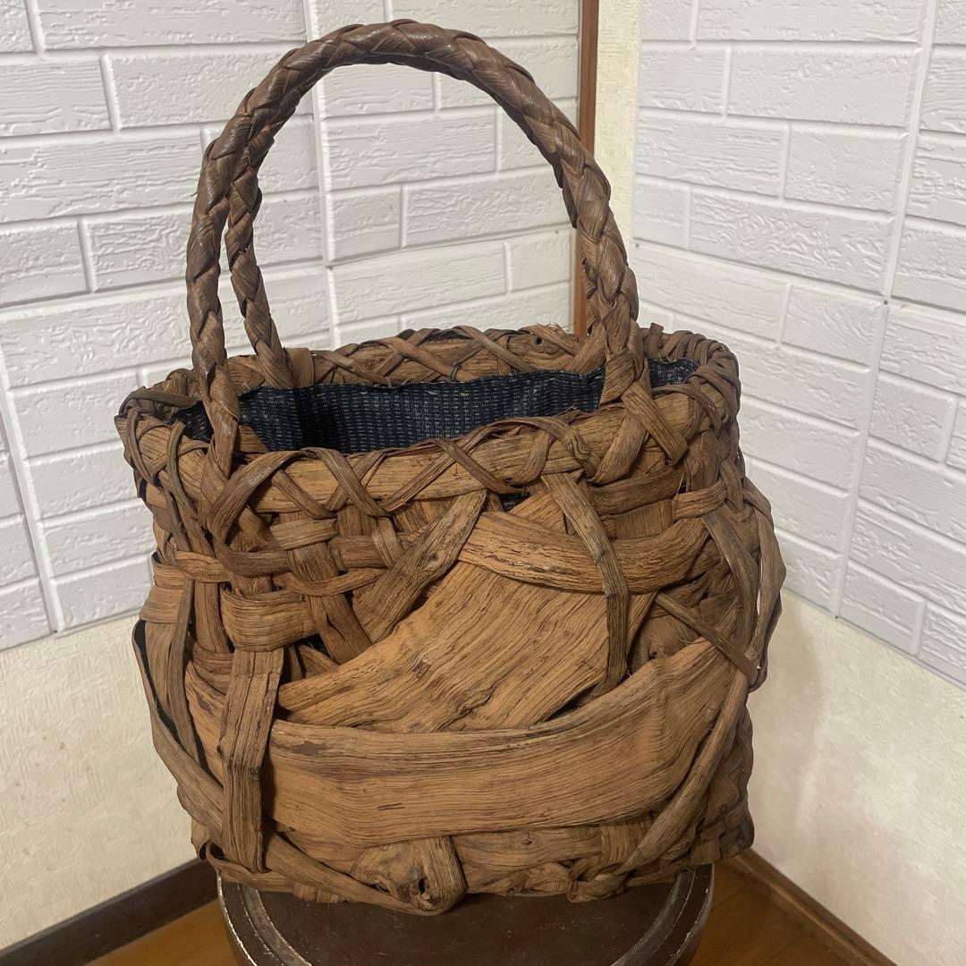 山葡萄カゴバッグ 山葡萄 かごバッグ 1年保証付き 内布付き 山ぶどう やまぶどう 蔓 天然