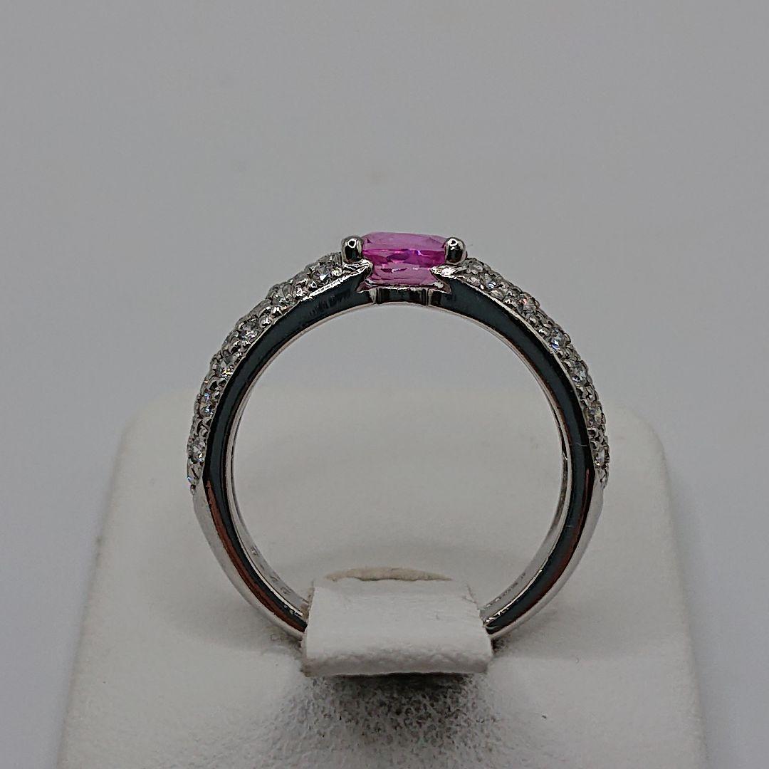 佐藤京子様天然ピンクサファイア 天然ダイヤモンドリングプラチナ900パヴェリング