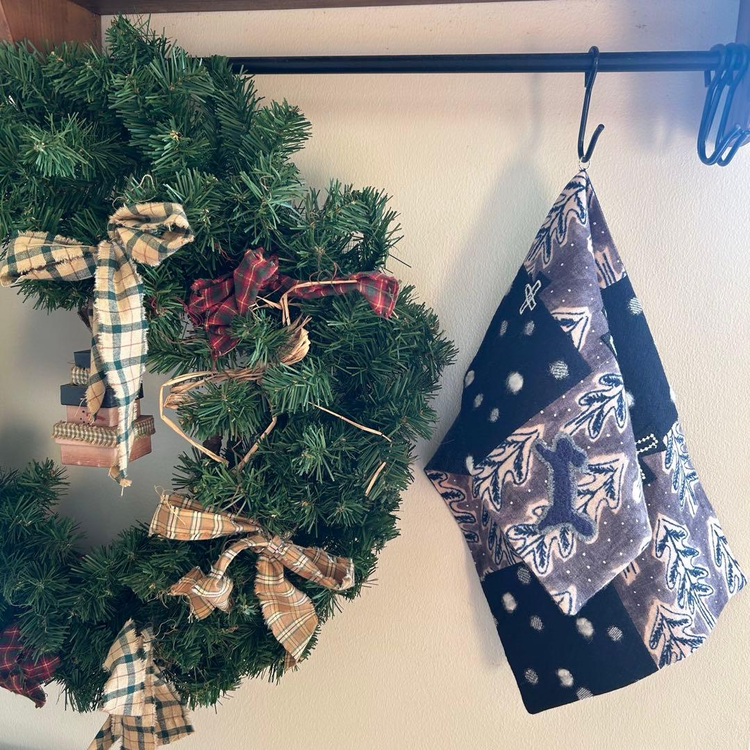 雪のある風景を楽しむバスケットカバー＊ミナペルホネンハギレ＊フリー