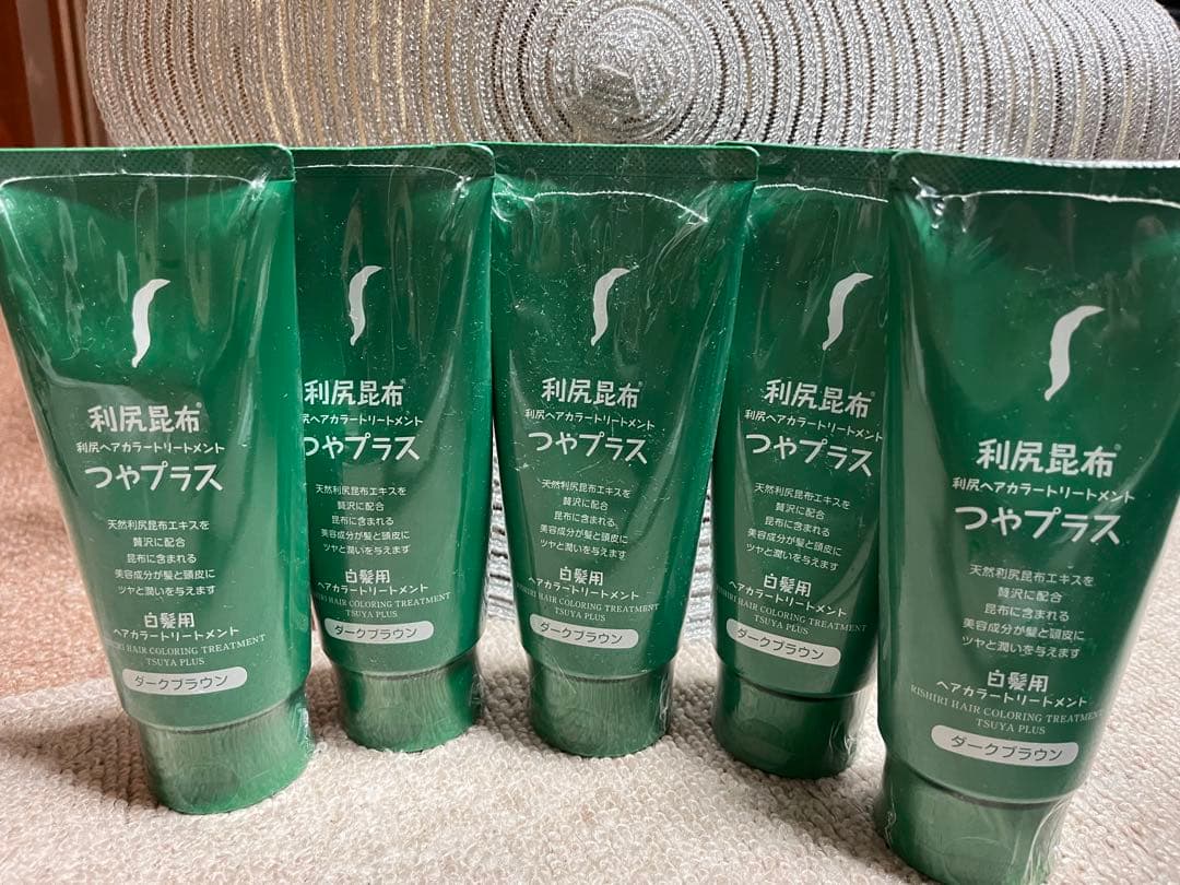 利尻昆布 つやプラス 5本セット 利尻昆布 利尻ヘアカラートリートメント つやプラス ブラック 5本