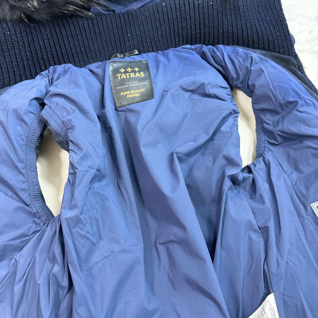 タトラス ダウン ベスト LUSERA 02ネイビー リアルファーフード ウール