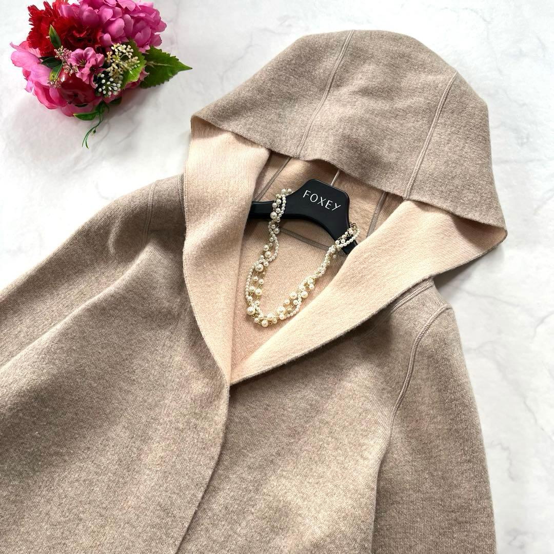 FOXEY フォクシー【カシミヤ100%】マカロン ニットコート リバーシブル