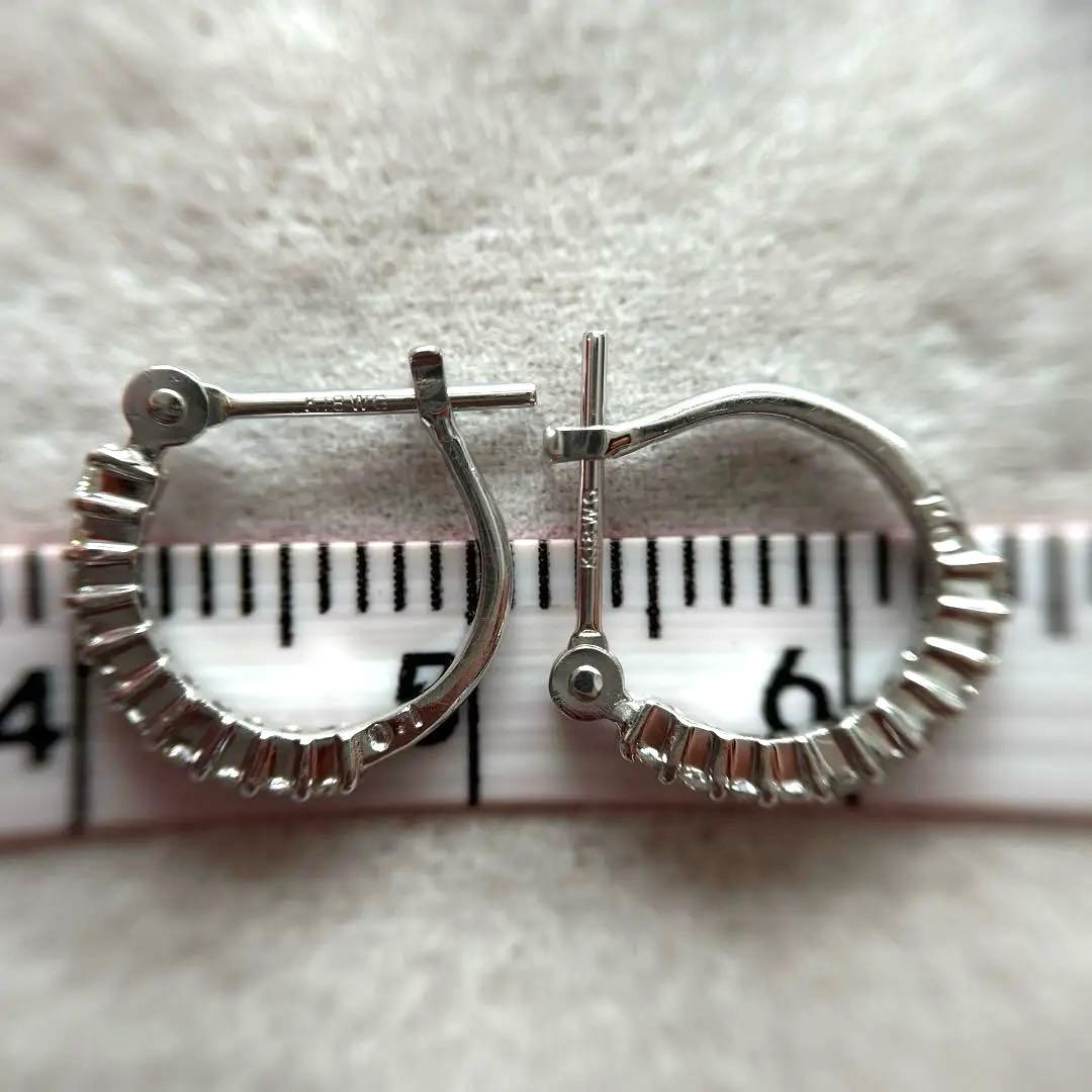 K18WG ダイヤ0.2ct フープピアス 1.07g