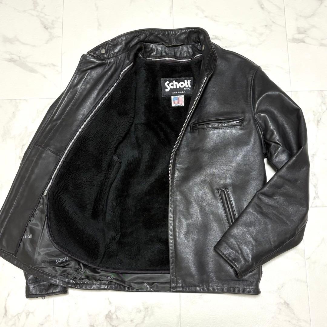 Schott 641 シングルライダース USA製 ボア付き レザージャケット SCHOTT ショット 641 ボアライナー付き シングルライダースジャケット