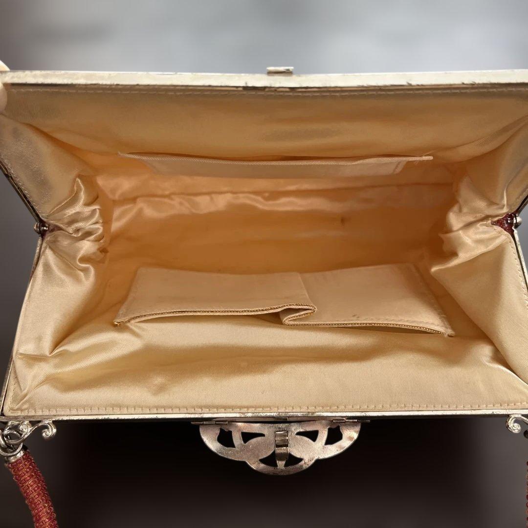 ビーズバッグ ハンドバッグ がま口 和装 昭和レトロ - メルカリ