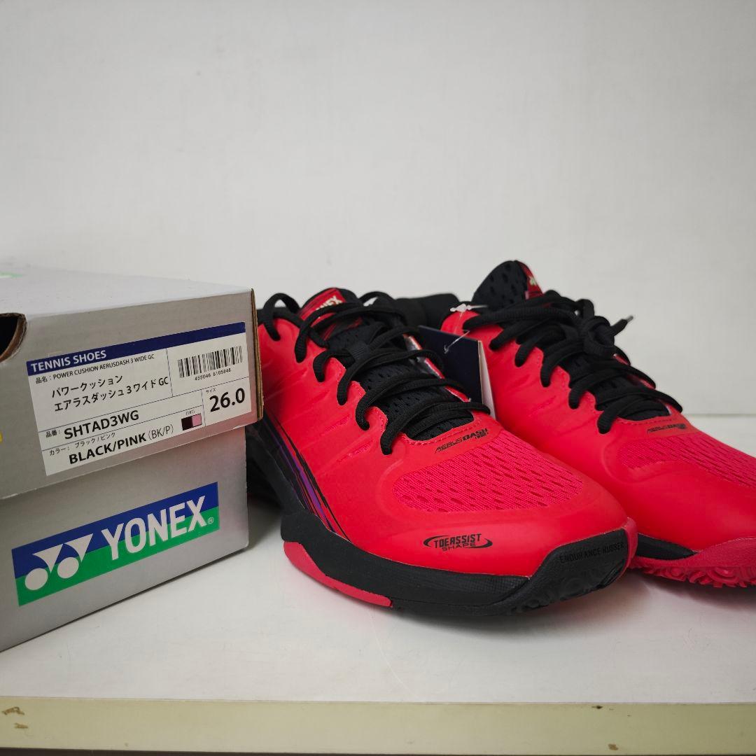 YONEX エアラスダッシュ3ワイドGC 26.0cm ブラック/ピンク