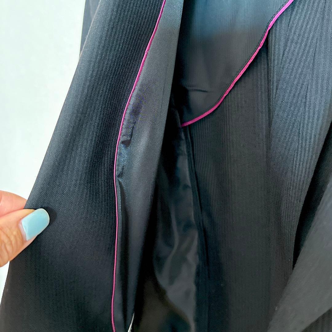 破格❤️美品❤️レディーススーツ❤️HILTON❤️ブラックストライプ❤️7号❤️パンツ