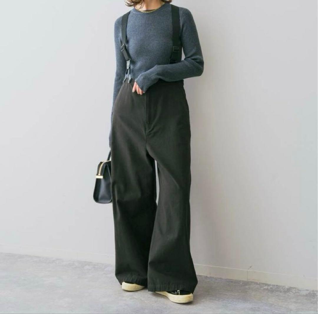 新品・未使用【Spick ＆ Span】サスペンダー付きワーカーパンツ 36 黒