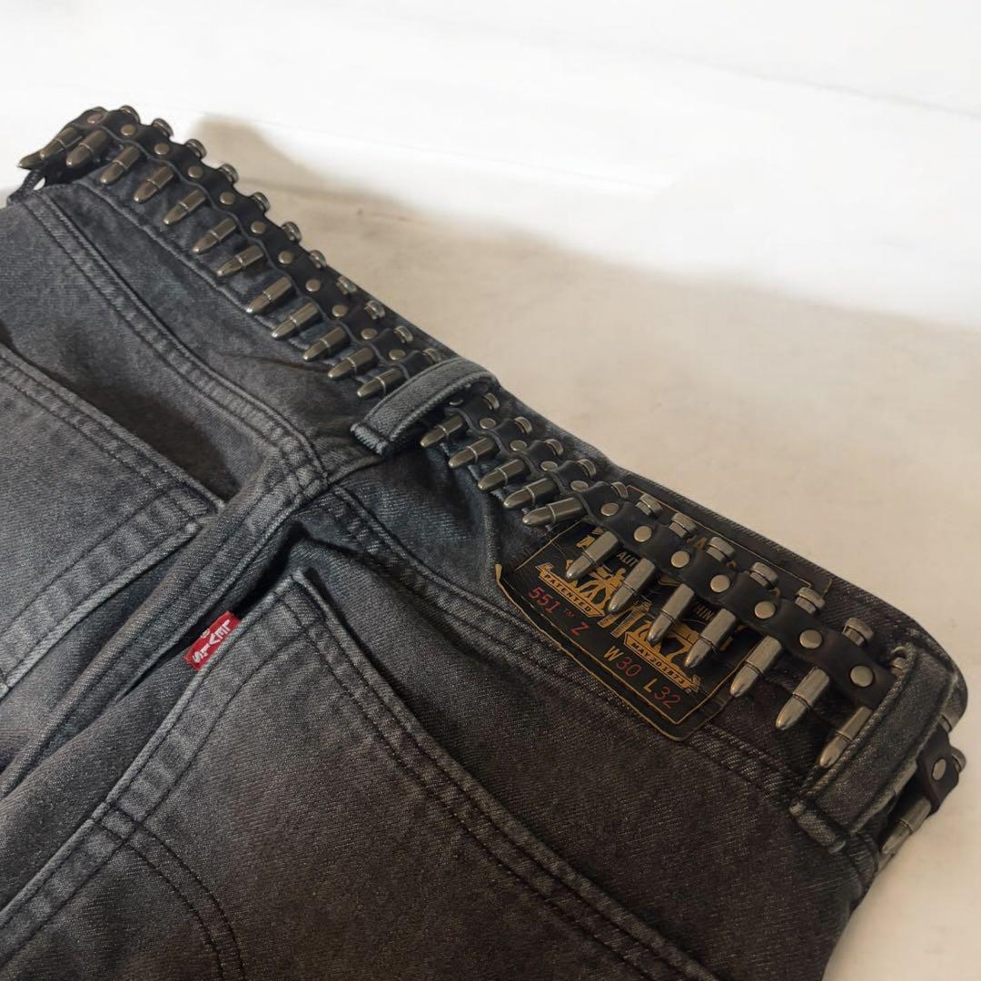 弾丸ベルト 平成初期 お兄系 パンク y2k グランジ 古着 黒 wb89-6