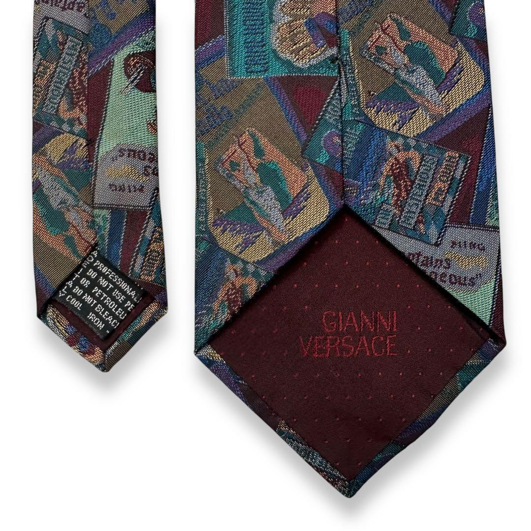 美品✨GIANNI VERSACE ネクタイ ジャガード 光沢感 アート【H】 - メルカリ