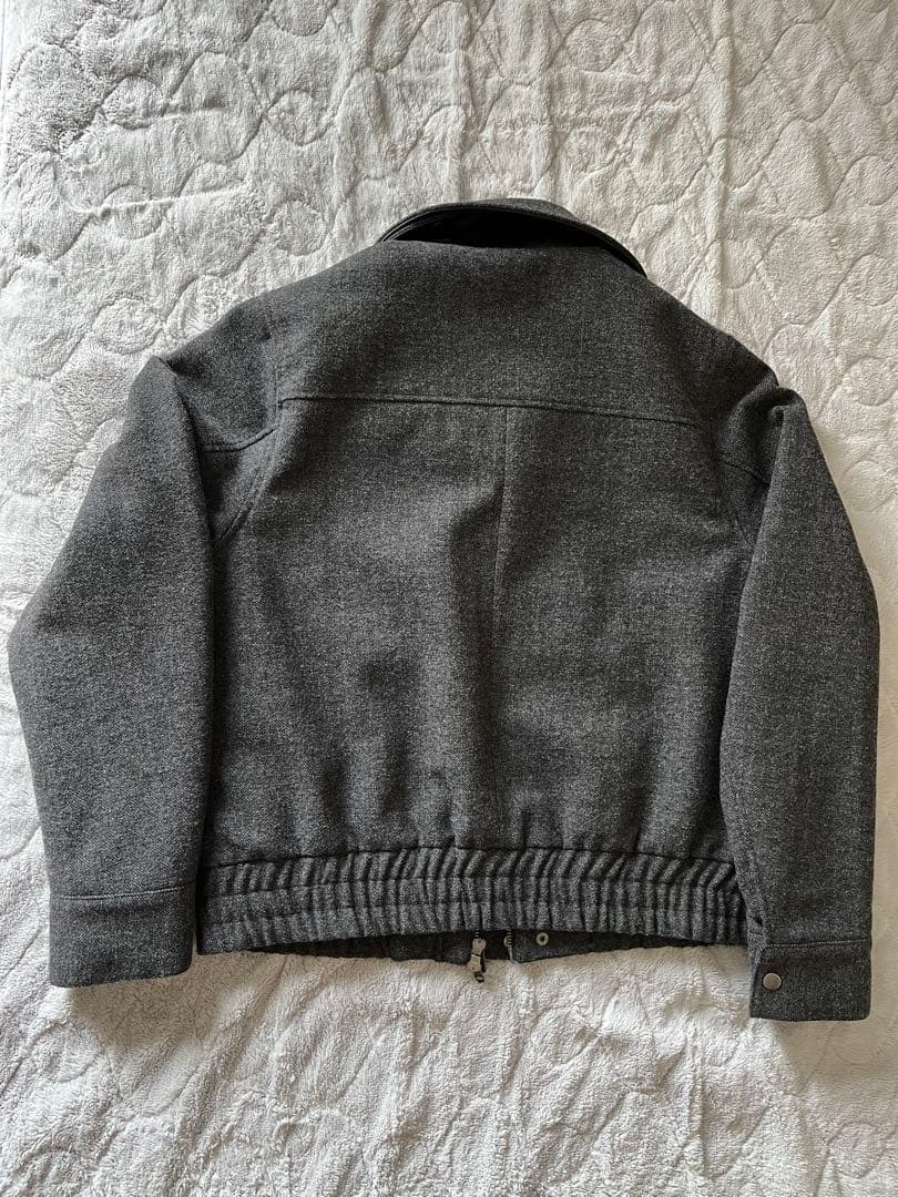 ウールブレンド ヘリンボーンツイードファイヤーマンブルゾン ブラック