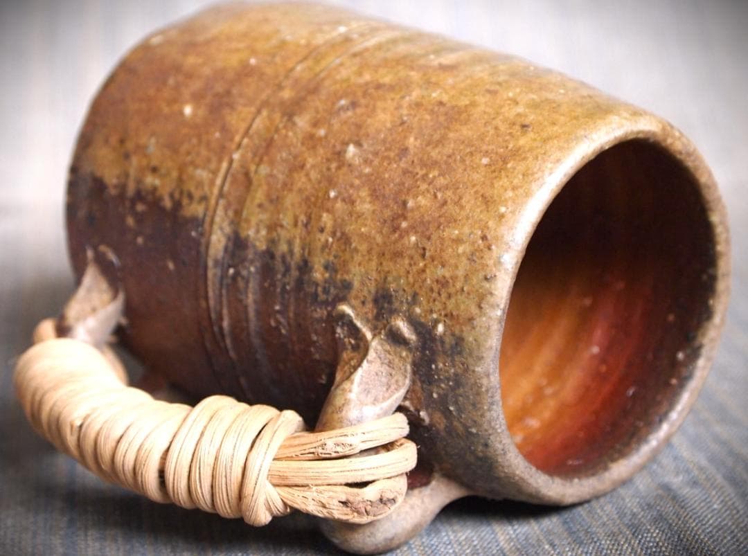 希少作☆金重晃介【師＆父：人間国宝 金重陶陽】備前ビアジョッキ