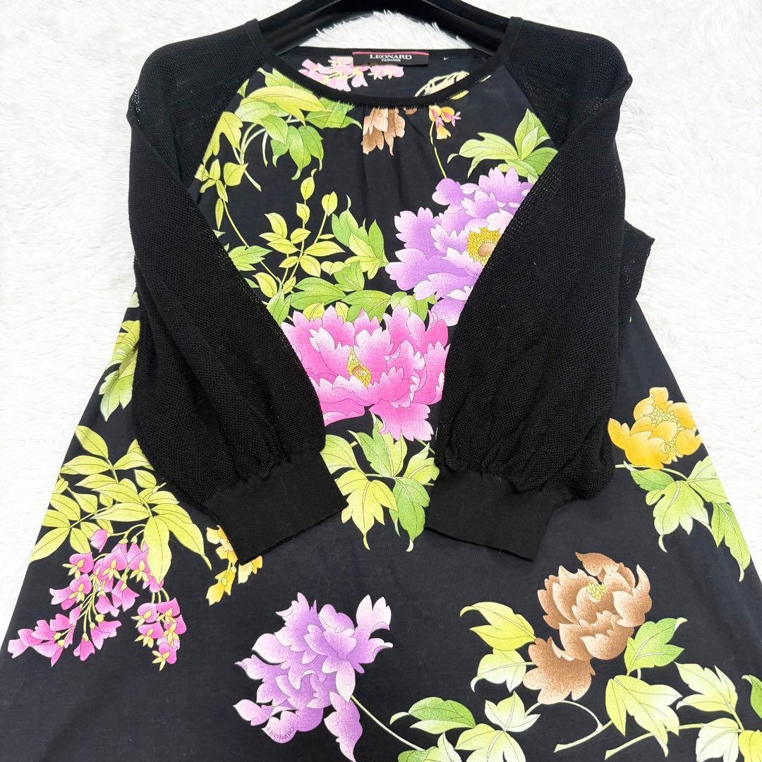 極美品✨】レオナール チュニック トップス 花柄 トリム M - メルカリ