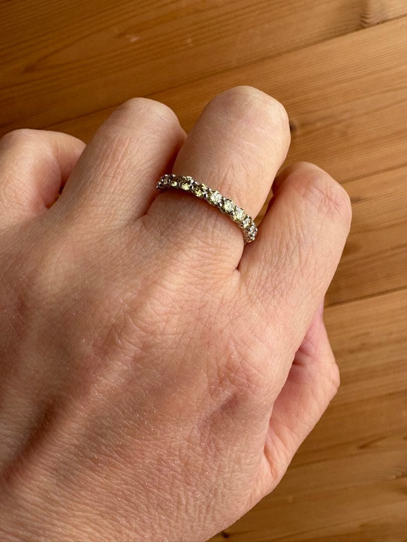 PT900 イエローダイヤ(0.93ct) ハーフエタニティリング✨