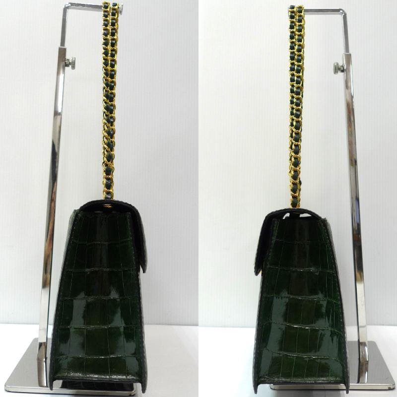 TOKYO チェーンバッグ ショルダーバッグ クロコダイル グリーン JRA