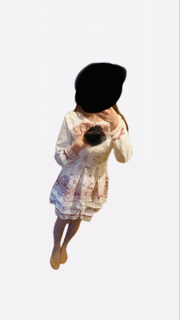 many hearts afternoontea柄 セットアップ 量産型 白 - メルカリ