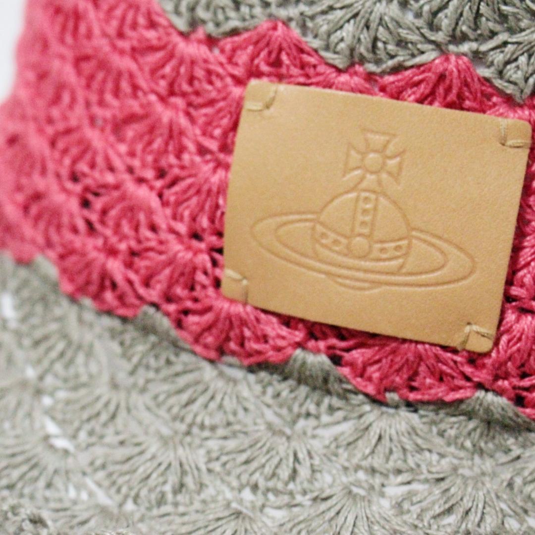 新品 ヴィヴィアンウエストウッド レザーオーブ刻印 リネン バケット