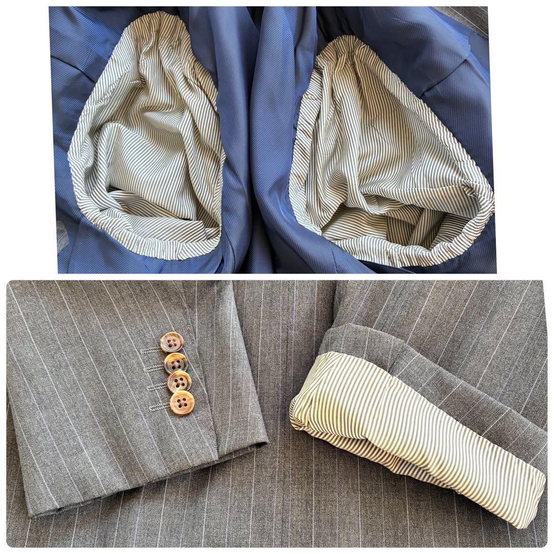 美品】最高級 ロロピアーナ生地 オーダースーツ セットアップ ストライプ