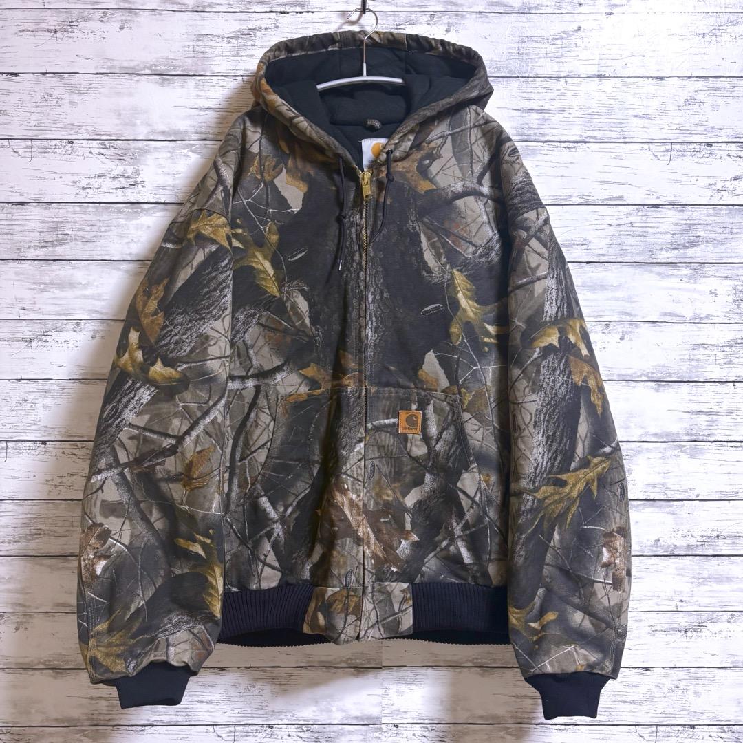 古着 Carhartt アクティブジャケット リアルツリーカモ J143 2XL