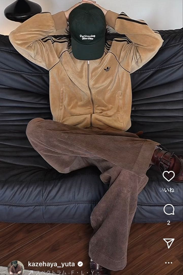 希少XS⭐️adidasアディカラー ブラウン ベロア トラックトップ 風早