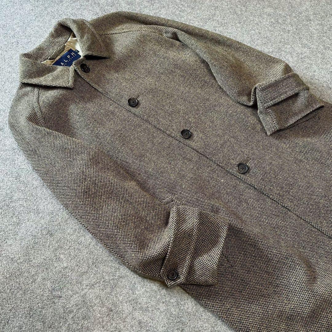 ラルフローレン【“メランジ”ツイード／チンストラップ】2wayステンカラーコート