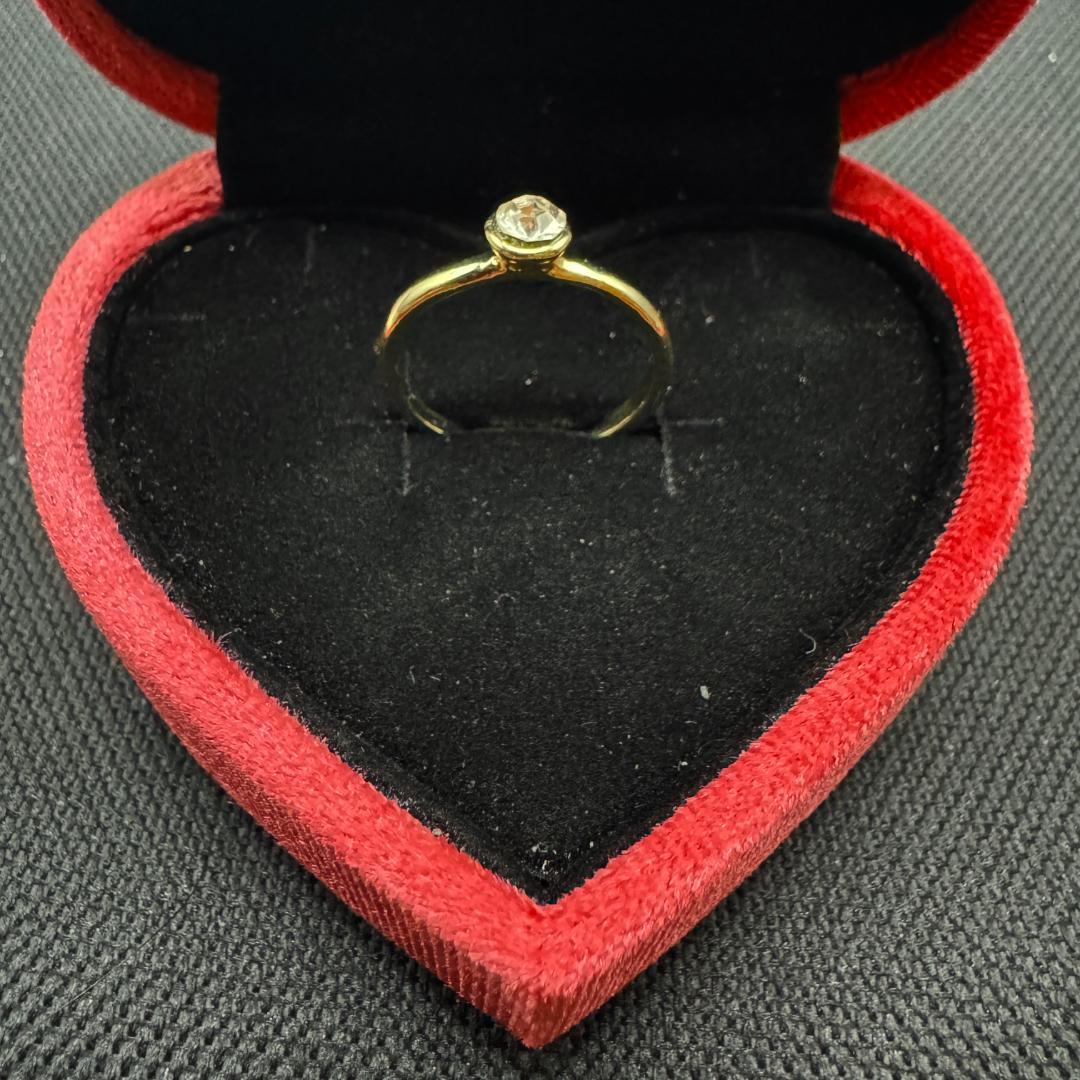 260 遺品整理 生前整理 ゴールドカラー 1粒ストーン装飾 シンプル