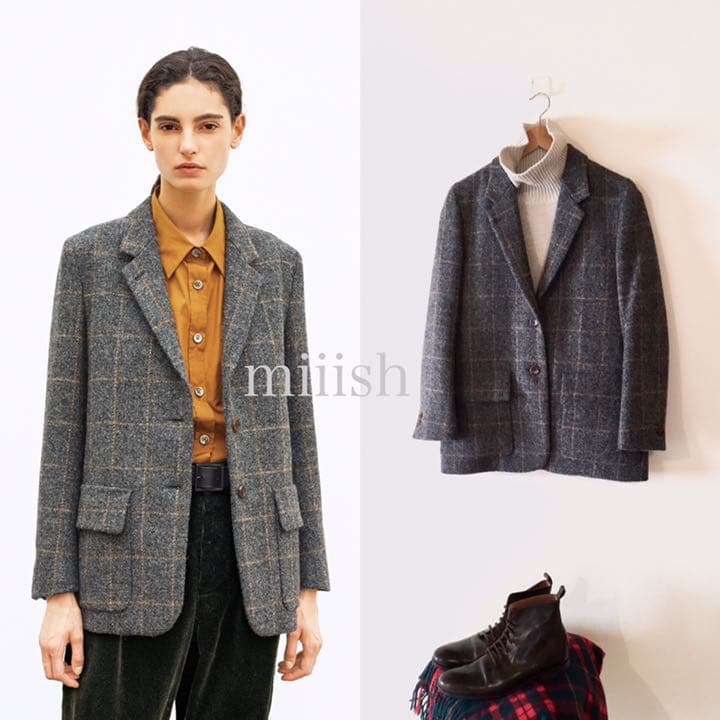 極美品 マーガレットハウエル×ハリスツイード ウィンドウペンチェック