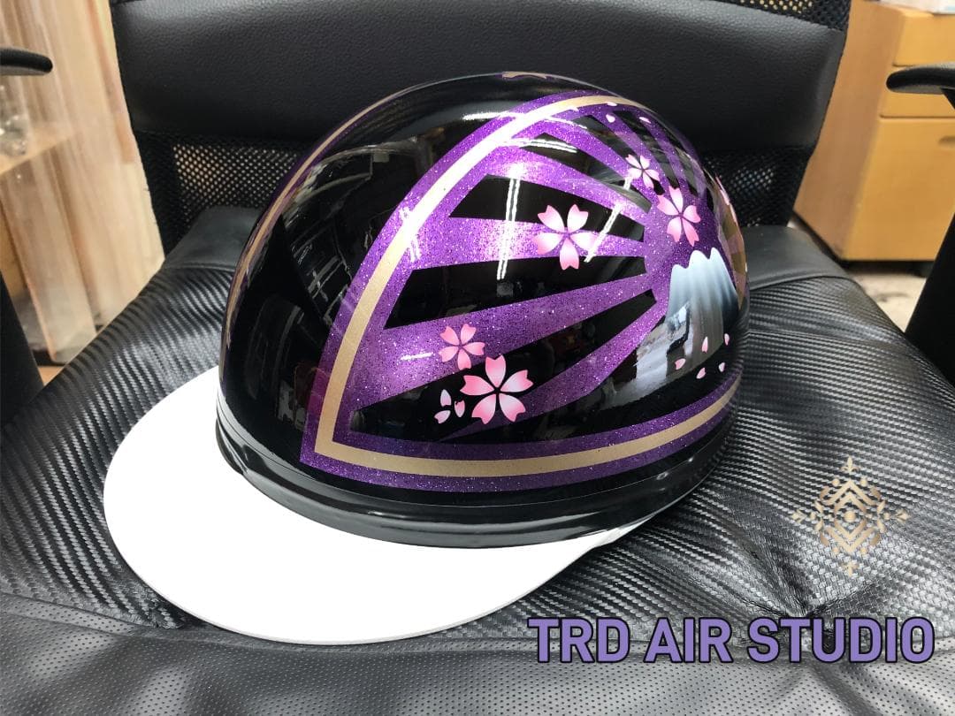 コルク半 カスタム 富士日章 三つボタン 黒紫 ラメ 桜 高級クリヤ送料