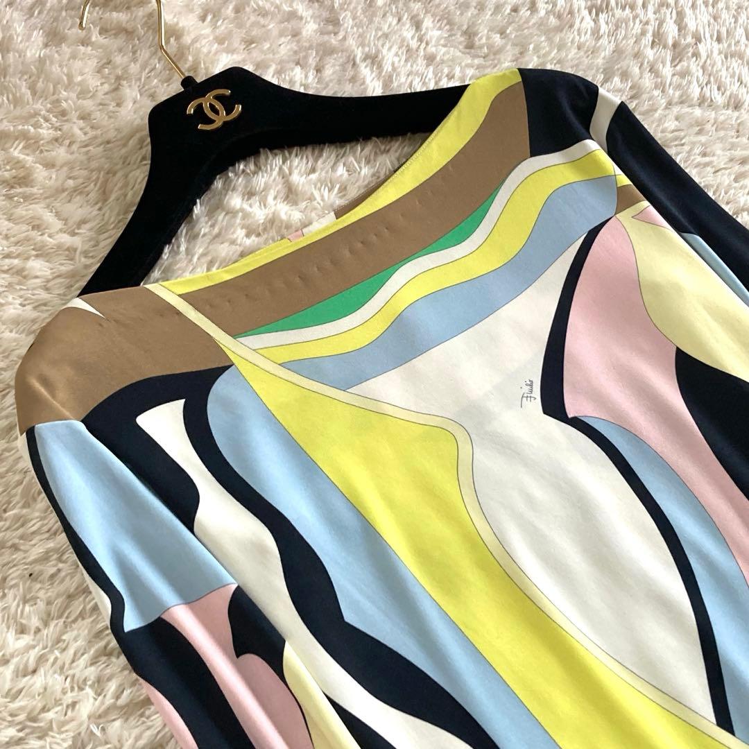 エミリオプッチ シルク混 プッチ柄 ワンピース 総柄 幾何学模様 マルチ