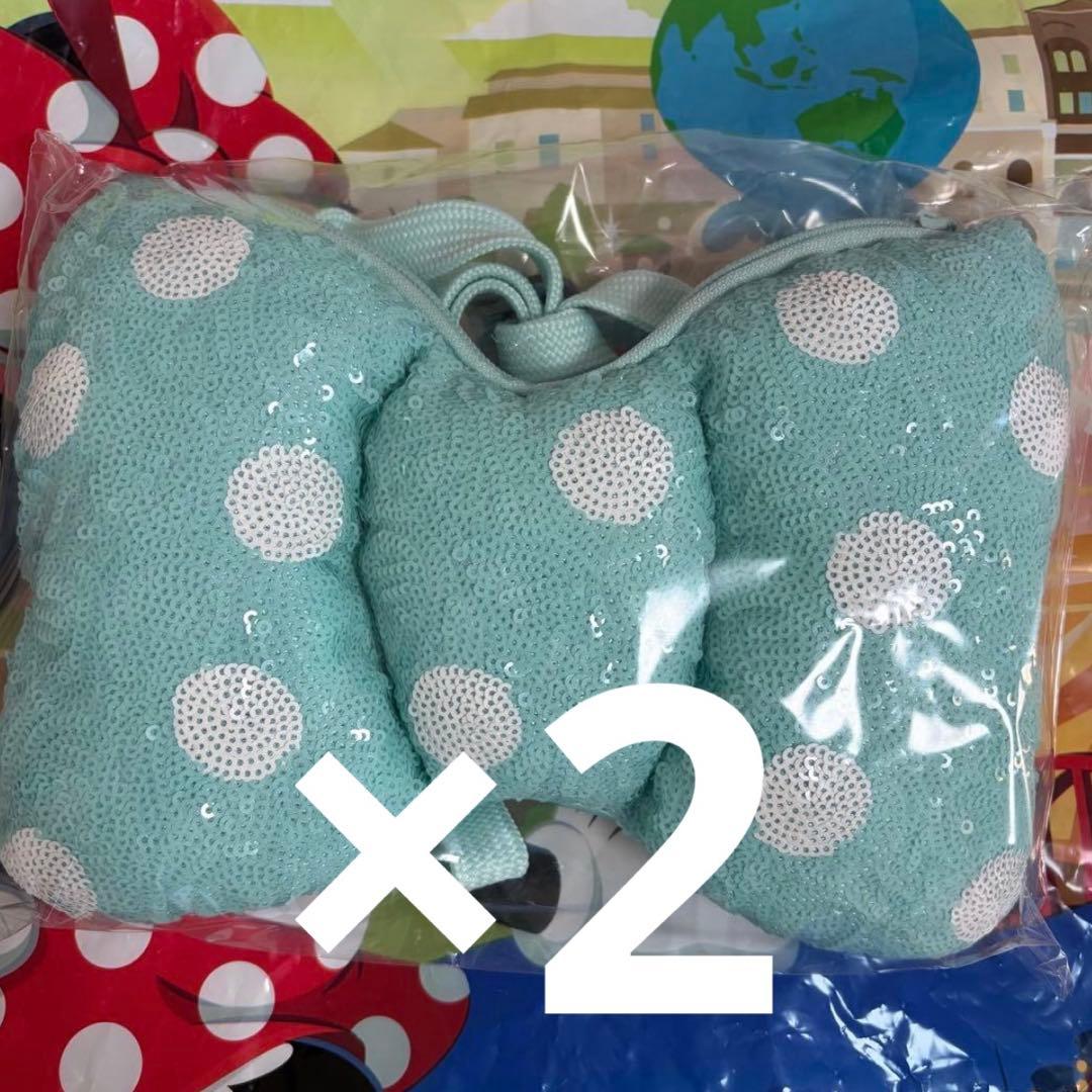 ディズニー ミニー リボン ショルダーバッグ 水色 ポシェット