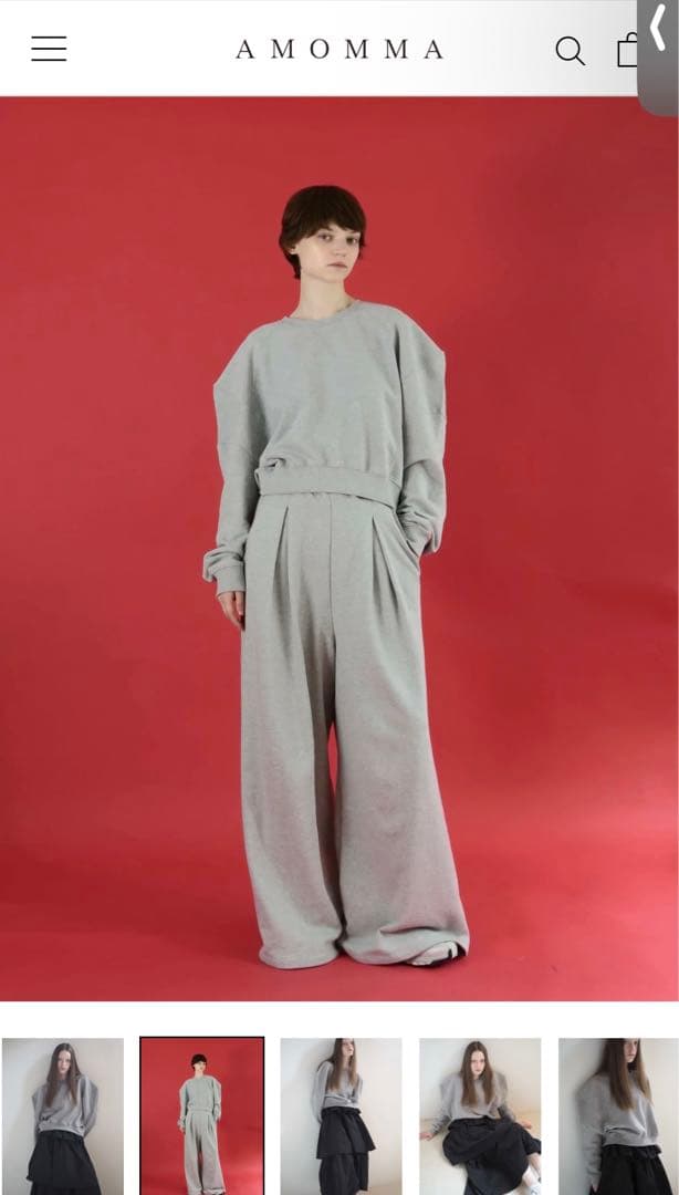 AMOMMA パフスリーブスウェット グレー 金子綾 着用 - メルカリ