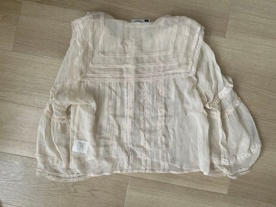 leur logetteルールロジェットシルクレースセーラーブラウスオフ