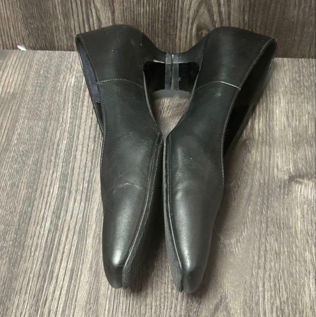 ワコール サクセスウォーク パンプス 黒 23cm 3E スクエアトゥ 本革