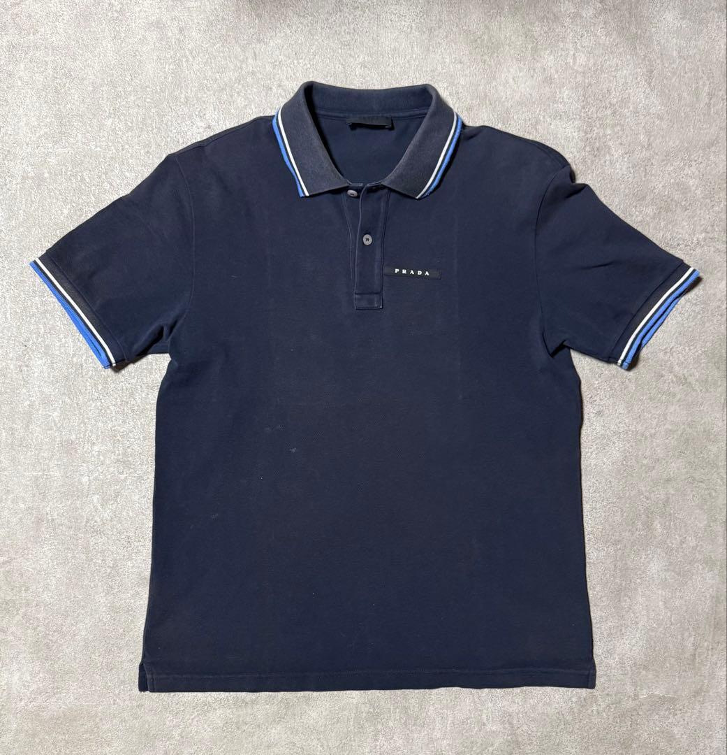 Prada navy polo shirt - メルカリ