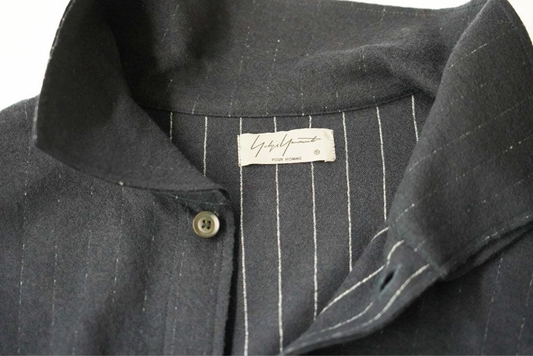 yohji yamamoto ハイカラーロングCD（NAVY） - メルカリ