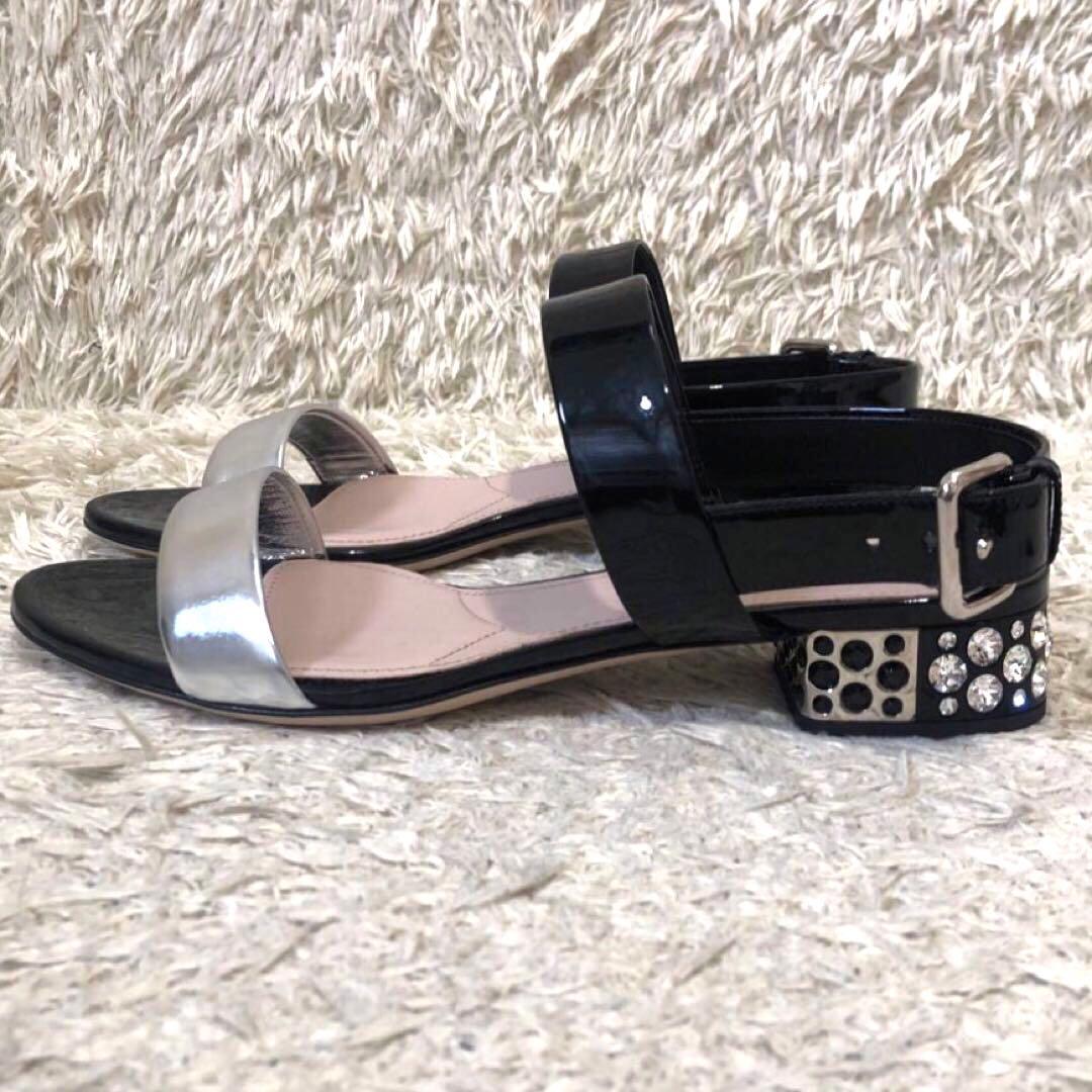 未使用✨ミュウミュウ　サンダル　サイズ37 1/2　23.5cm ブラック