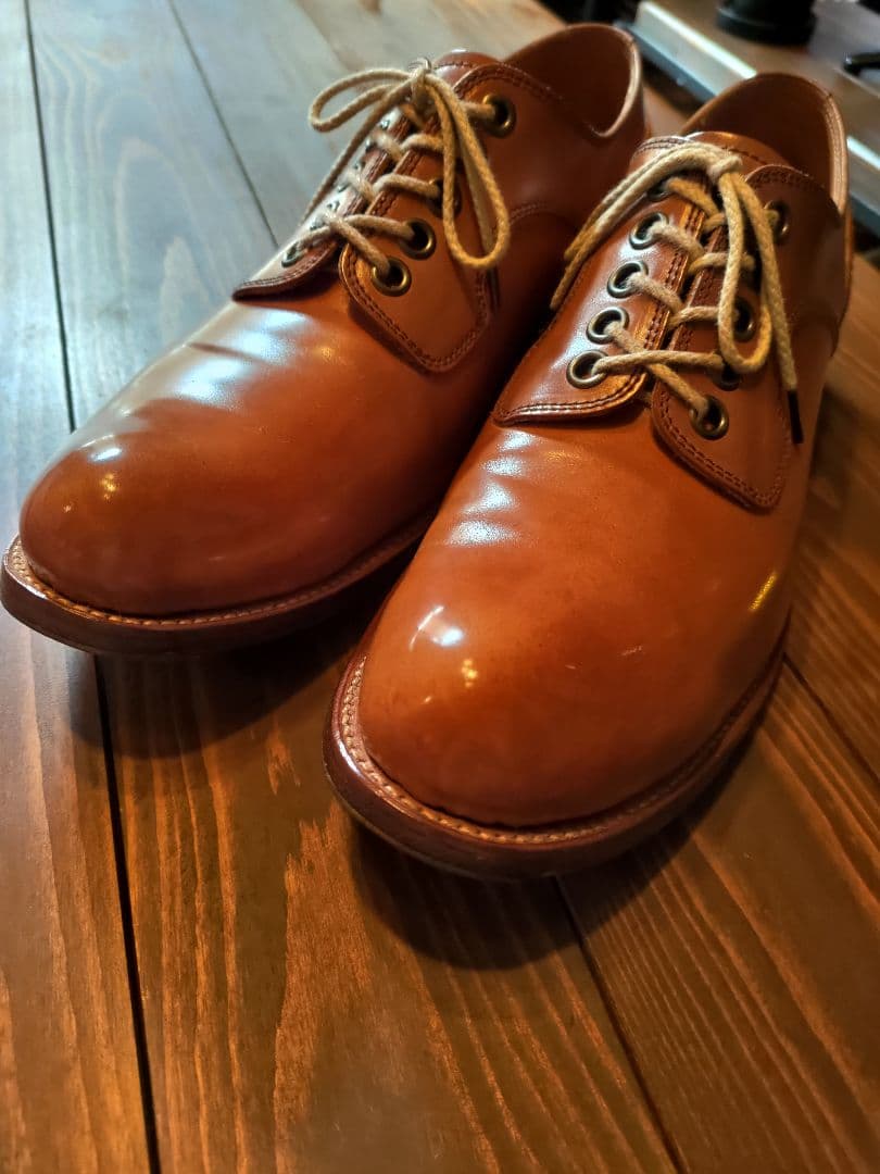 【美品】chausser ショセ コードバン プレーントゥ 短靴 25.5cm