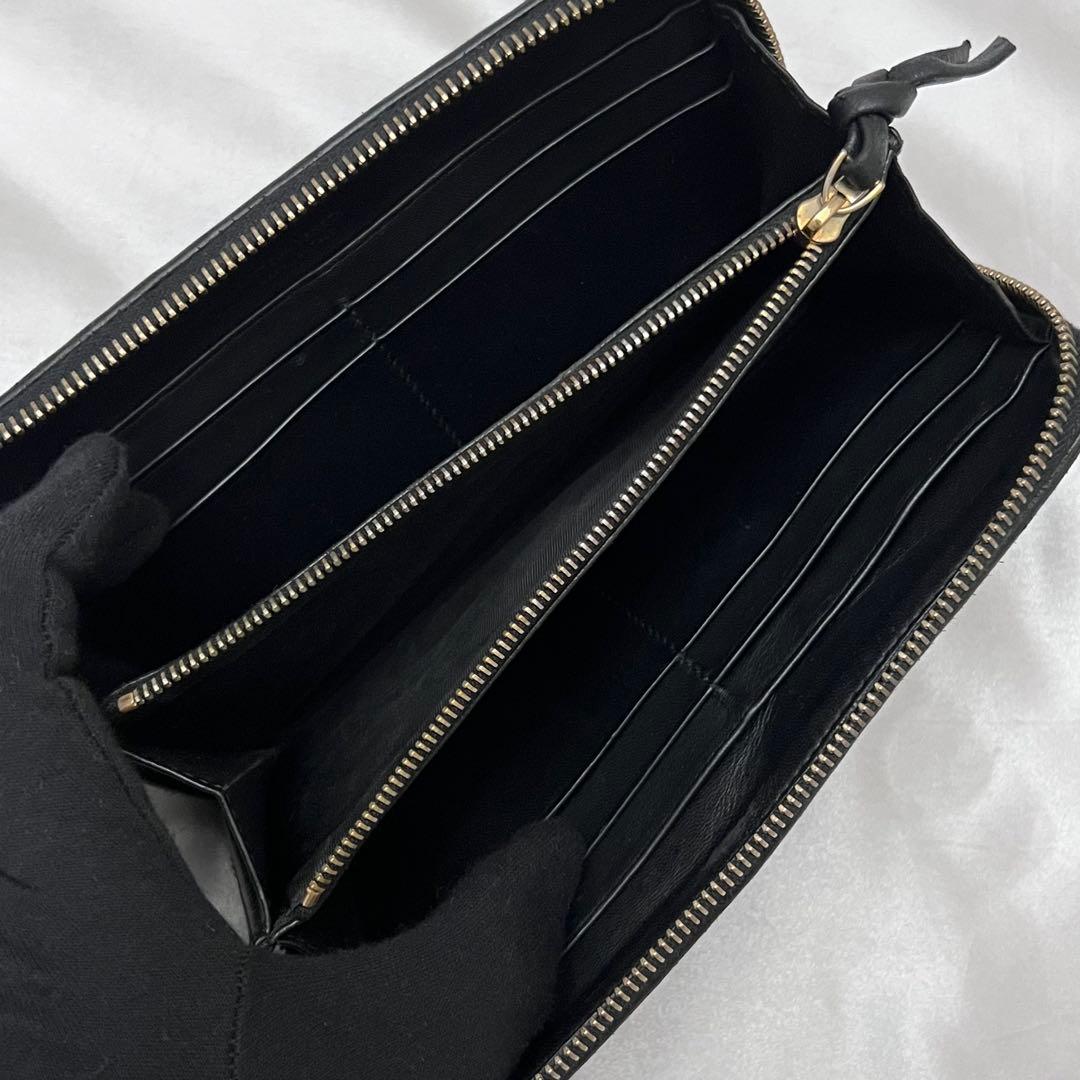 ◇美品◇ボッテガヴェネタ 長財布 ラウンドジップ ブラック ナッパ