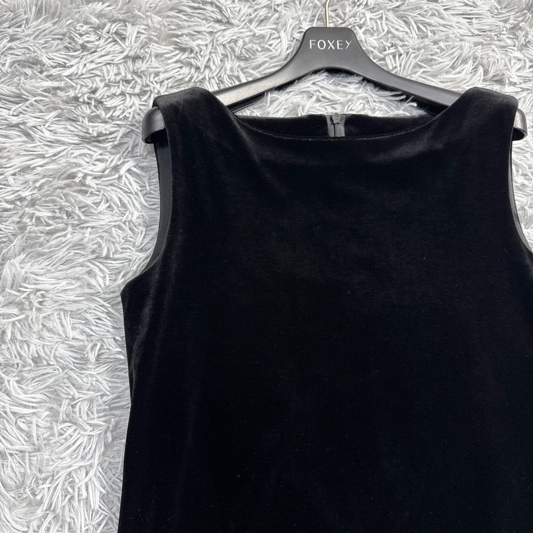 フォクシー 近年 ベロアワンピース Aライン ひざ丈 フォーマル