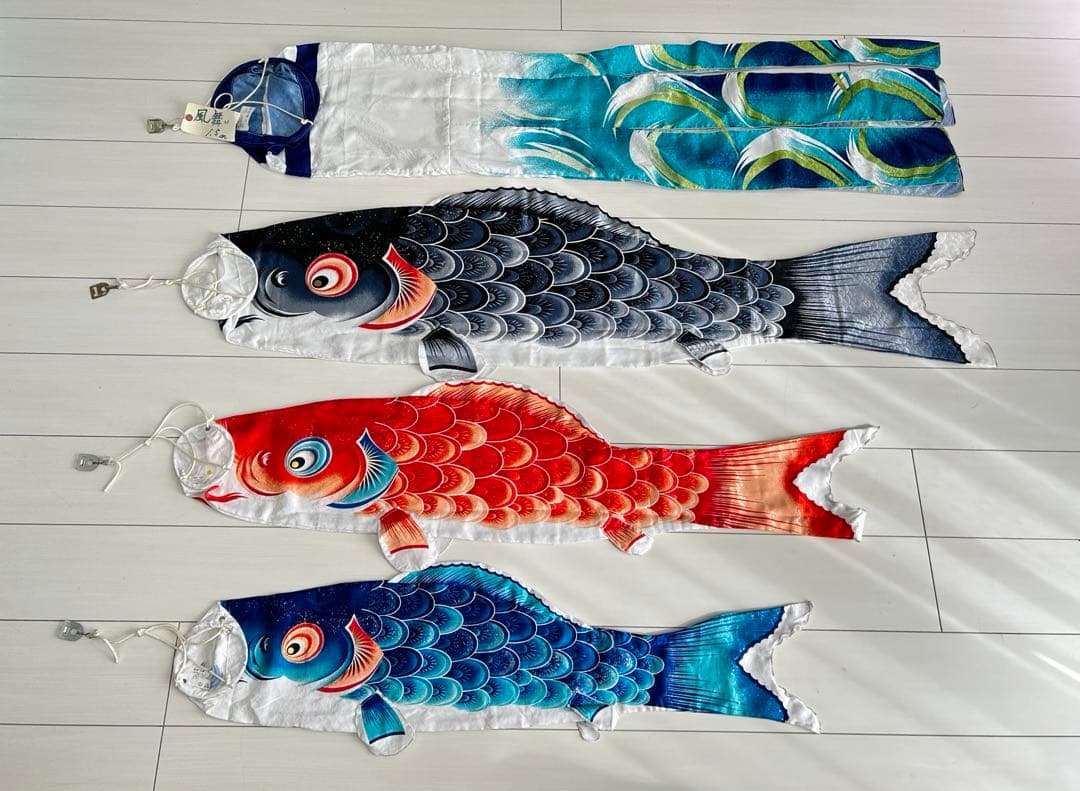 1.5M 鯉のぼりセット 4つ ポール　スタンド 重し付き