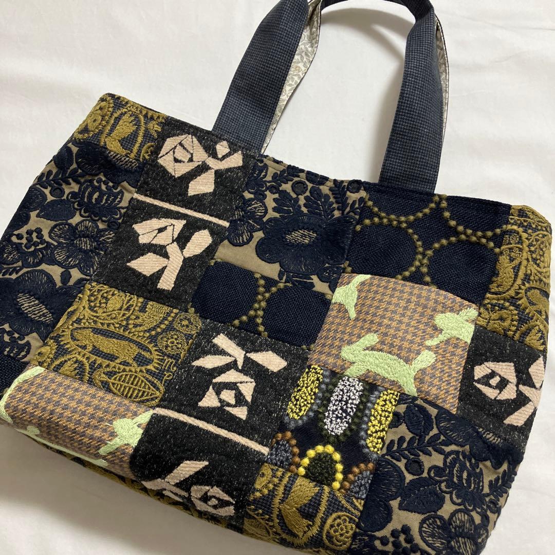 d)ミナペルホネン☆ハンドメイド パッチバッグ(jungle relief) 472243384ed8ff42c4ff867f4e106a