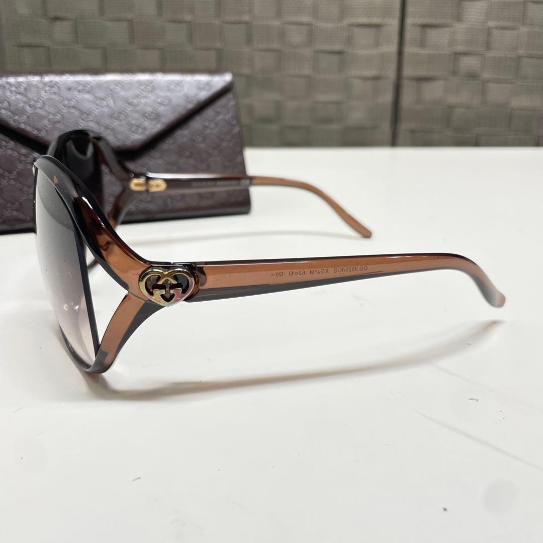 GUCCI ブラウン オーバーサイズ サングラス ケース付き - メルカリ