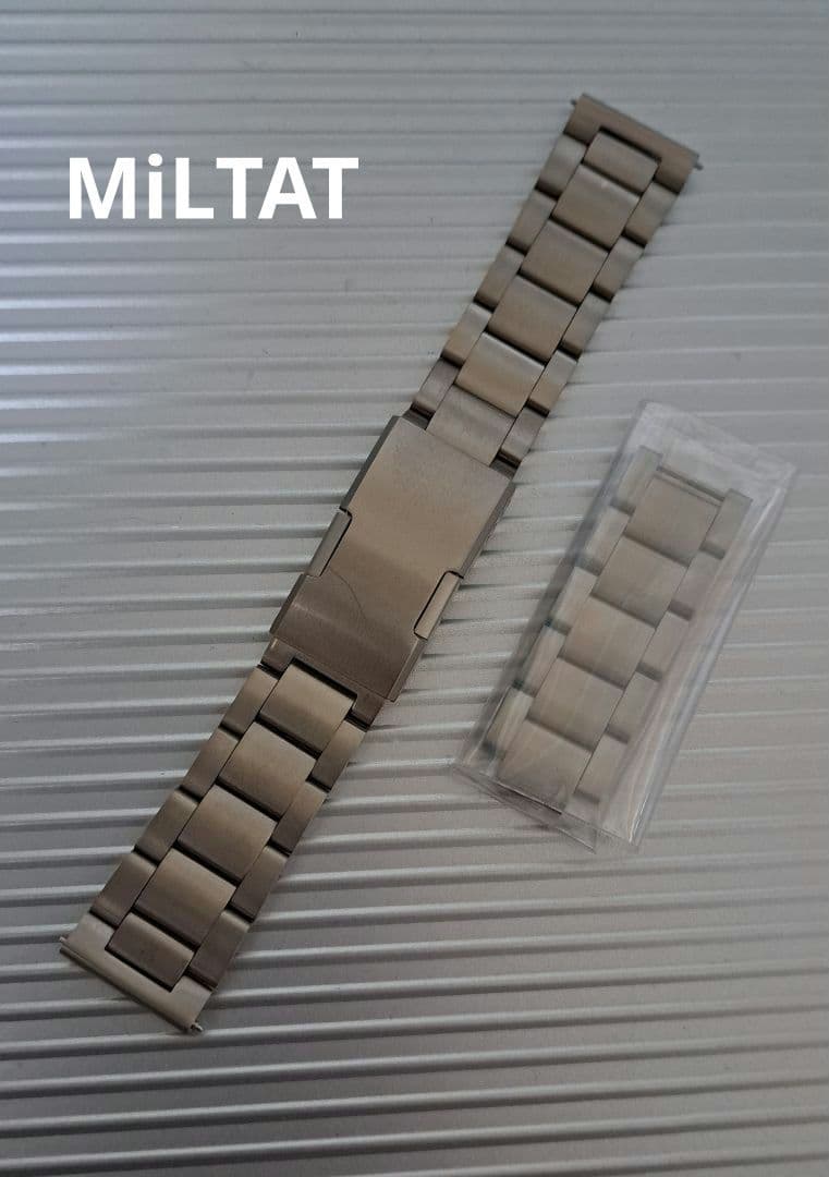 取り付け幅20㎜　タイコノート　MiLTAT　チタン3連ブレス 20mm メタル時計バンド ステンレススチール スーパーエンジニア2